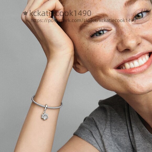 Pandora Sparkling Pet Paw Print Dangle Charm - Picture 5 of 5